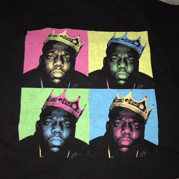 Daydreamer Biggie King Pop Art Color Boyfriend Tee Black - Picture 2 of 6